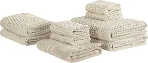 Towel set Beliani AREORA — 9-piece, beige
