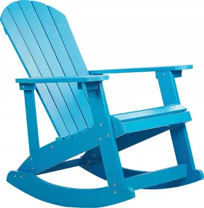 Āra krēsls Beliani ADIRONDACK — koka stila dārza atzveltne, zils