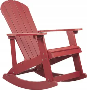 Garden chair Beliani ADIRONDACK in red, wooden-style outdoor armchair