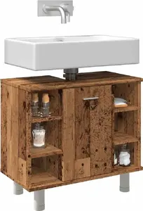 Тумба для ванной VidaXL модель 856144 из состаренного дерева, 60 x 32 x 53.5 см