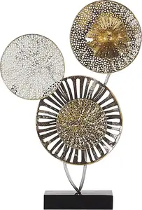 Decorative metal sculpture Shumee URANIUM – gold and silver finish