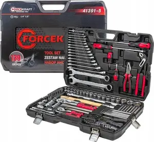 Socket and bit tool set Forcekraft FK-41391-5 — 139 pieces, 1/4" & 1/2" drives, sizes 4–32 mm, 6-point sockets