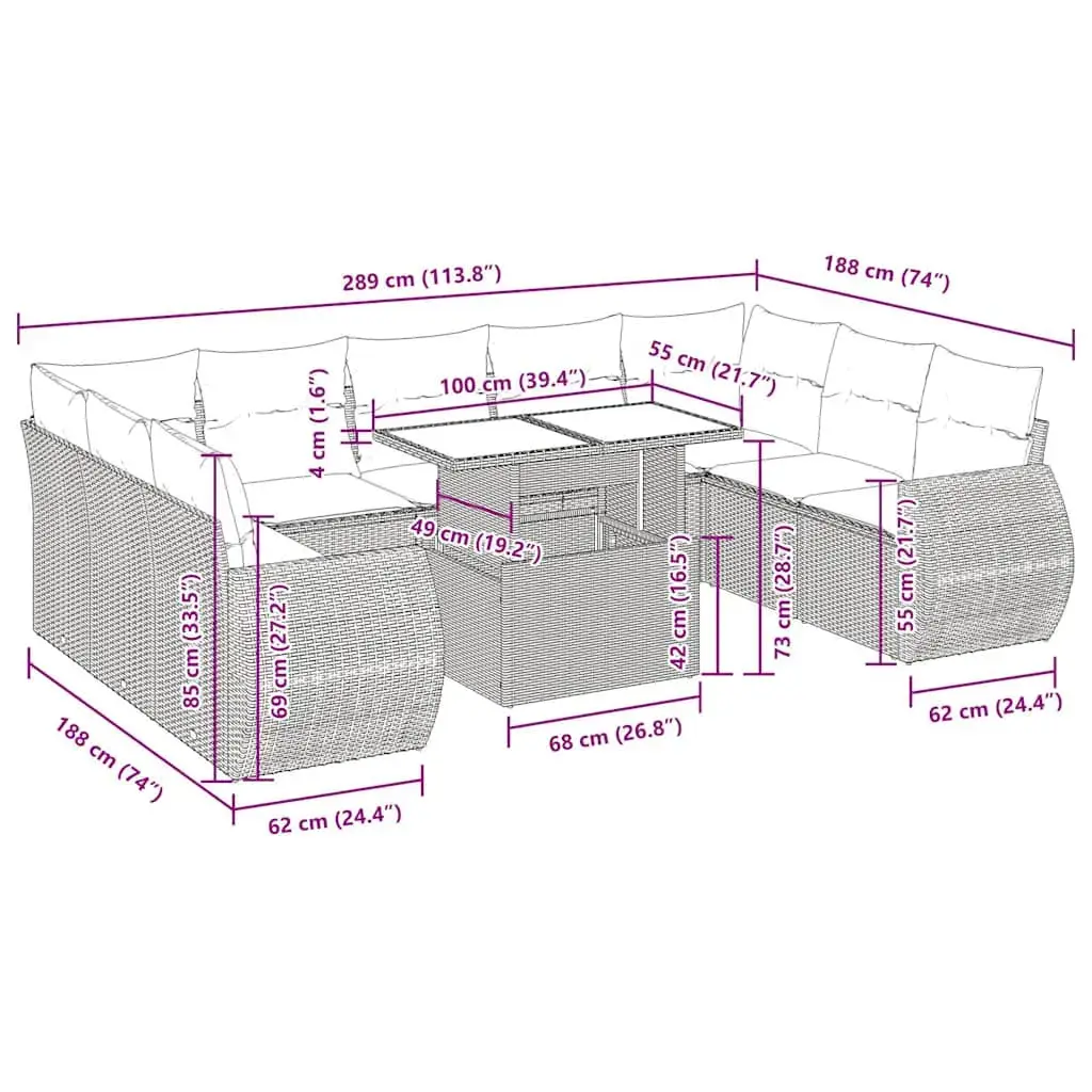 Набор уличной мебели VidaXL 3268743 Photo 15