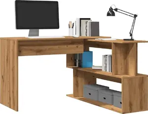 Письменный стол VidaXL Dąb Artisan 200 см x 50 см — рабочая поверхность 200×50 см, дубовый оттенок
