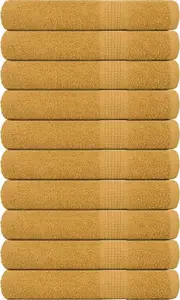Towel set VidaXL sauna towels 10 pcs golden 80x200 cm 360 gsm 100% cotton