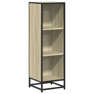 Книжный шкаф VidaXL 849160, дубовые полки, металлический каркас, 655×330×1075 мм