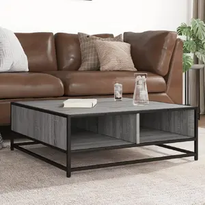 Кофейный стол VidaXL 80x80x30 см, серый дуб Сонома