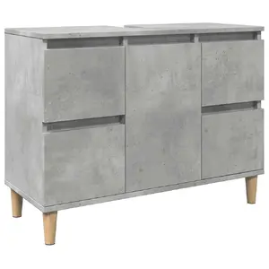 Bathroom vanity/sink cabinet VidaXL 857125, grey, freestanding single-unit, 1 piece