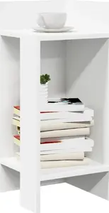Side tables 2 pcs with shelf VidaXL, white, 25.5x27x60 cm — small end tables for living room