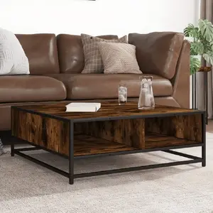 Coffee table VidaXL model 848771, smoked oak finish, 80×80×30 cm