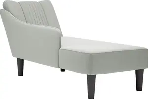 Sofa chaise lounge with right armrest VidaXL model 4009792, light gray velvet