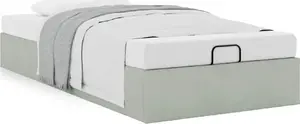 Рамa кровати оттоман VidaXL модель 3310925, светло-серая велюровая, 80x200 см (без матраса)