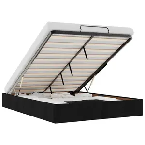 Gultas rāmis VidaXL 3310877 — melns, rāmis 140×193 cm, maksimālā slodze 140 kg, augstums 23.5 cm