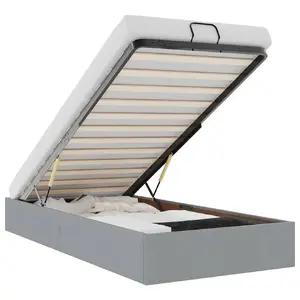 Gultas rāmis VidaXL 3310861 — pelēks, 120×193 cm, augstums 23,5 cm, maksimālā slodze 140 kg