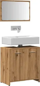 Шкафчик для ванной с зеркалом VidaXL модель 856043, цвет дуб artisan