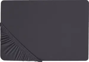 Простыня на резинке хлопковая Shumee 160 x 200 см черная