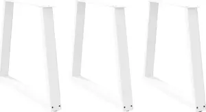 Table legs VidaXL V-shaped set of 3 White Steel for dining table