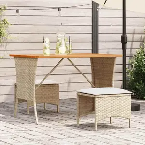 Dārza galds VidaXL modelis 4104140 ar akācijas koka virsmu, bēšs, 105×75×72 cm