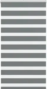 Rullo žalūzija zebra VidaXL, tumši pelēka, auduma platums 70,9 cm, poliesters