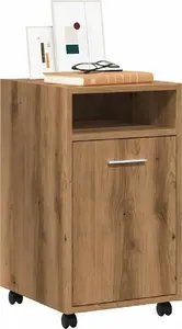 Шкаф на колесах VidaXL модель 856563, дуб artisan, 33x38x60 см