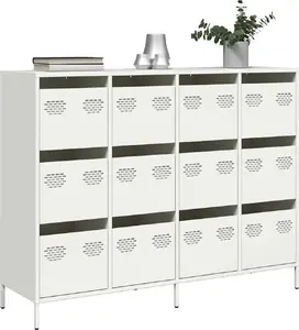Шкаф для хранения VidaXL 3307178 белый 135×39×103,5 см холоднокатаная сталь