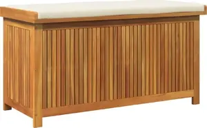 Storage Box VidaXL 4106475 solid acacia wood outdoor cushion chest
