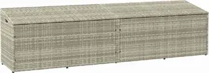 Outdoor Storage Chest VidaXL 220×50×58 cm light gray poly rattan — model 4104078