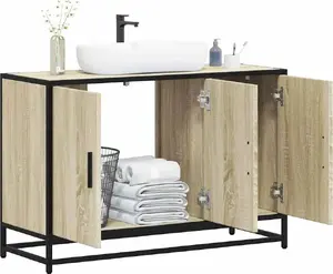 Bathroom vanity cabinet VidaXL 849270, Sonoma oak finish, 90 x 33 x 60 cm