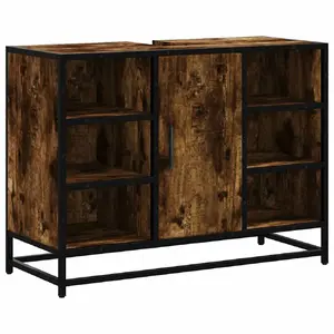 Bathroom furniture set VidaXL 849291 — Oak finish, metal and wood, 800×330×600 mm, 60 kg capacity