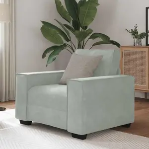 Armchair VidaXL Jasnoszary 59 cm Velvet — compact upholstered seat