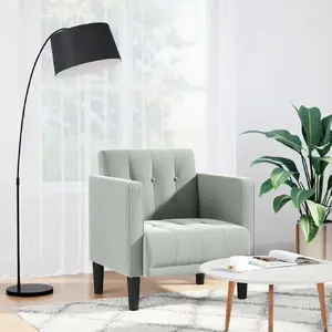 Dīvāna atzveltnes krēsls VidaXL modelis 4100553 gaiši pelēks samts sēdekļa platums 53 cm