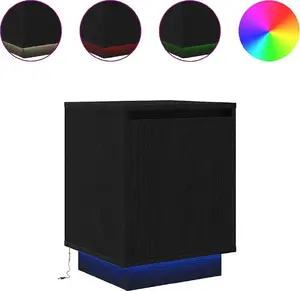 Набор прикроватных тумб с LED-подсветкой VidaXL модель 861268, черные, 2 шт., 38x34x50 см