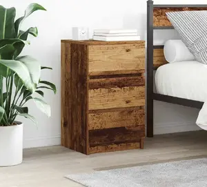 Тумбочки VidaXL комплект 2 шт., 3 ящика, старое дерево, 39×35×65 см