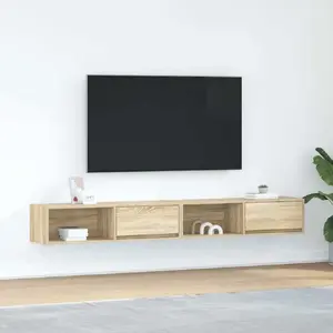 ТВ-тумбы набор VidaXL модель 861477, цвет дуб Сонома, 2 шт., 100 x 31 x 25,5 см каждая