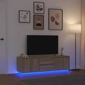 ТВ-тумба VidaXL модель 3328428 Дуб Сонома 160,5x41x50 см с LED-подсветкой