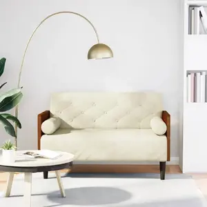 Divvietīgs dīvāns VidaXL modelis 4100605, krēmkrāsas apdare, platums 110 cm