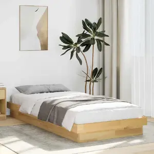 Рама кровати VidaXL 75x190 см из цельного дуба — без матраса