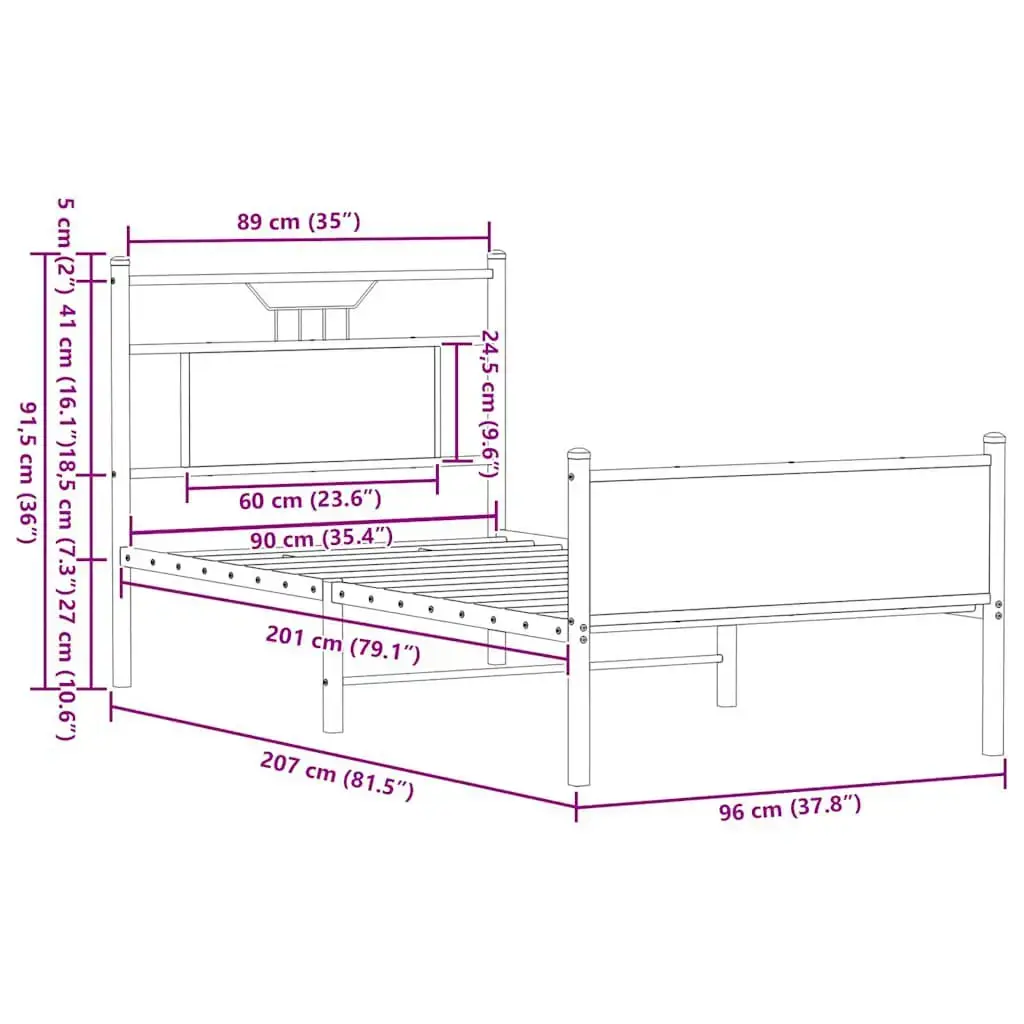 Каркас кровати VidaXL 4106973 Photo 10