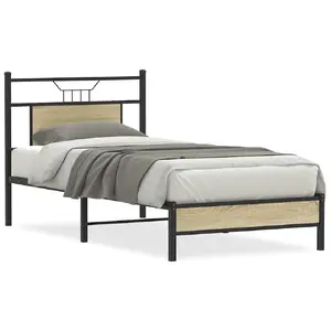 Каркас кровати VidaXL 4106948 — цвет дуб, ширина 188 см, длина 2.07 м, высота 91.5 см