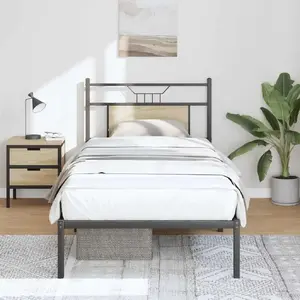 Каркас кровати VidaXL модель 4106783, дуб сонома, односпальный 80x200 см, без матраса