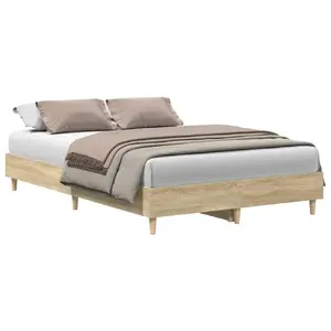 Каркас кровати VidaXL 861032, цвет — дуб, ширина 123 см, длина 2,03 м, высота 25 см