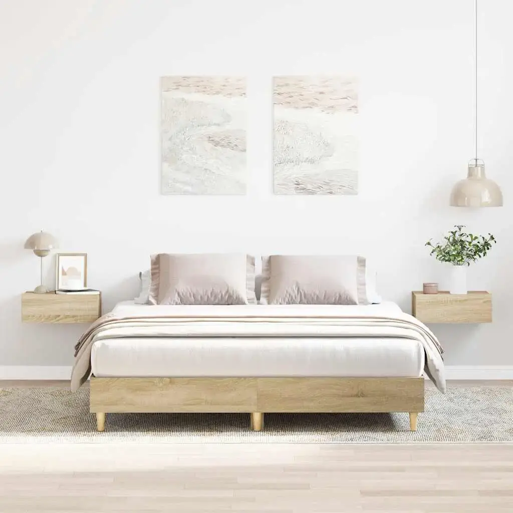 Каркас кровати VidaXL 3328710 дуб 153x203 см Photo 2
