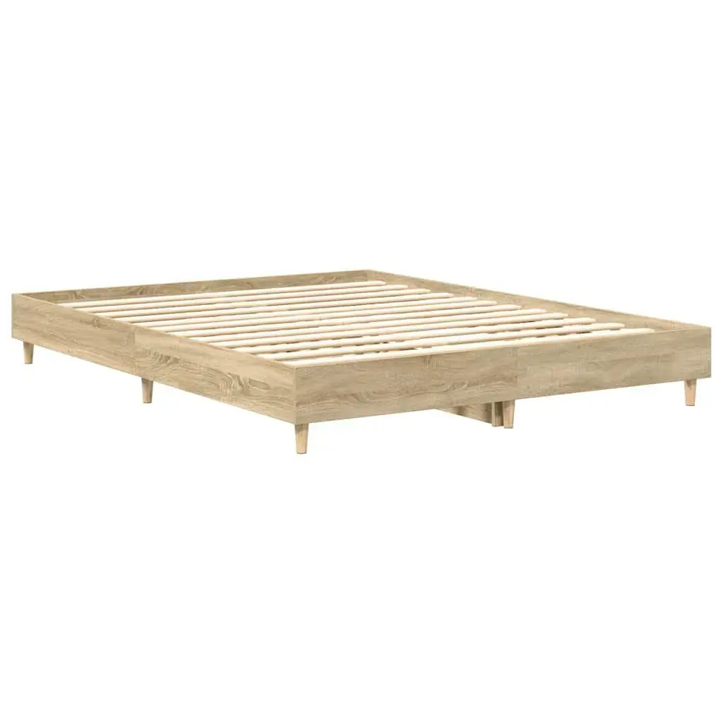Каркас кровати VidaXL 3328710 дуб 153x203 см Photo 7