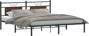 Gultas rāmis VidaXL modelis 4106844, brūna ozola apdare, izmērs 160 x 200 cm