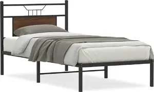 Каркас кровати VidaXL модель 4106834, цвет коричневый дуб, односпальный 90x200 см