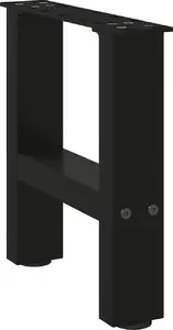 Galdu kājas VidaXL, melna tērauda, komplekts 2 gab., regulējams augstums 30–31 cm