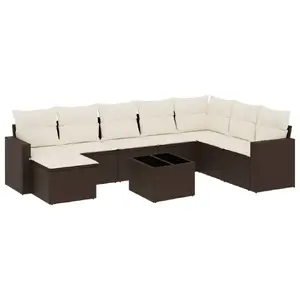 Садовая скамья VidaXL 3251710 — ротанг, закалённое стекло, 550×550×370 мм, нагрузка 110 кг, кремовая