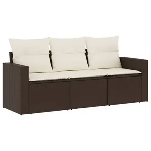 Скамья уличная VidaXL 3251010 — ротанг, закалённое стекло, 55×55×37 см, нагрузка 110 кг