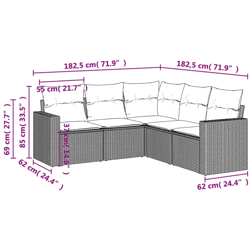 Скамья VidaXL 3251300 ротанг с закалённым стеклом Photo 3