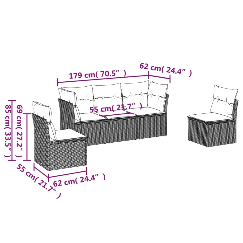 VidaXL 3249202 — 6 предметов уличной мебели Photo 3